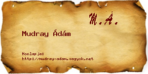 Mudray Ádám névjegykártya